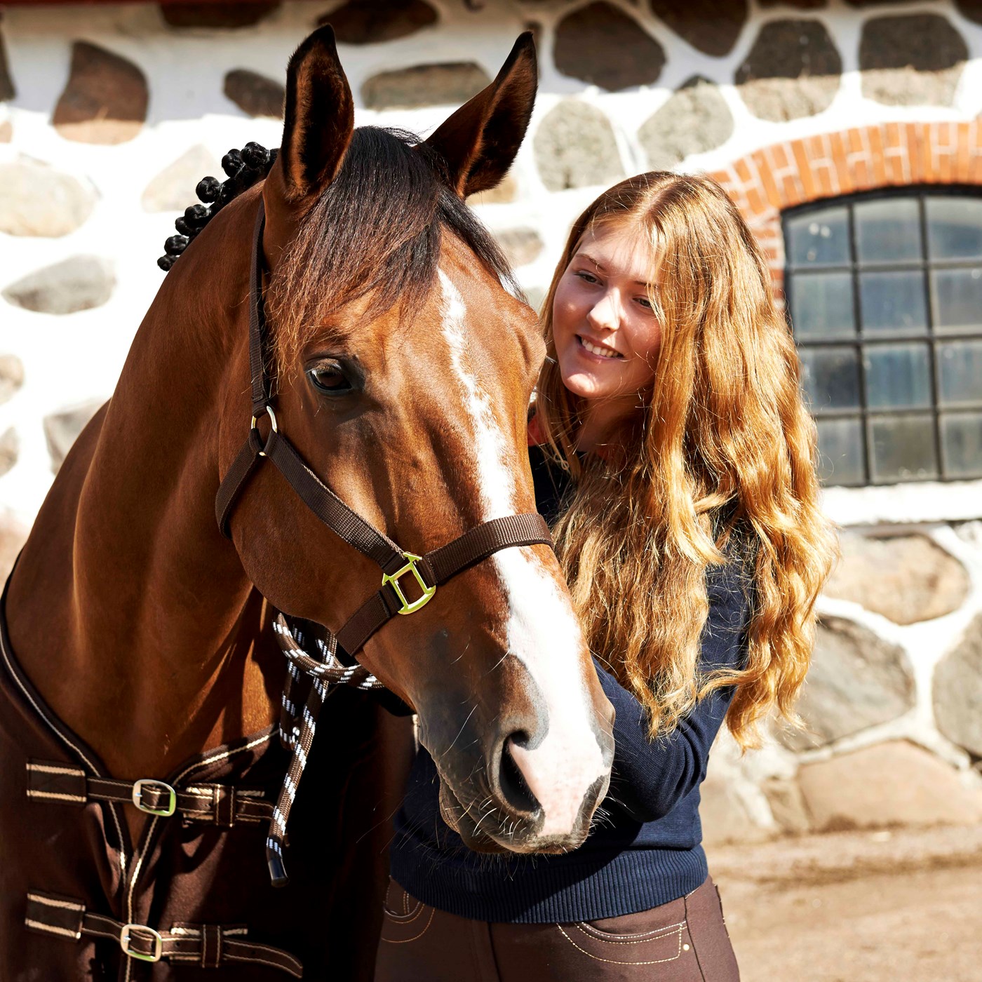 My horse – in the stables with Miriam