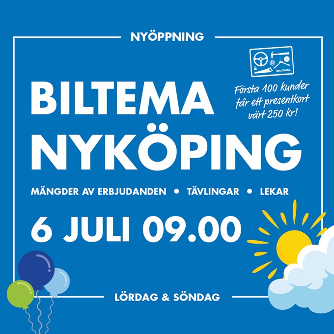 Biltema Nyköping öppnar 6 juli